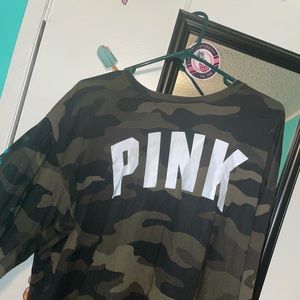 This is a long sleeve tee; camo with red roses